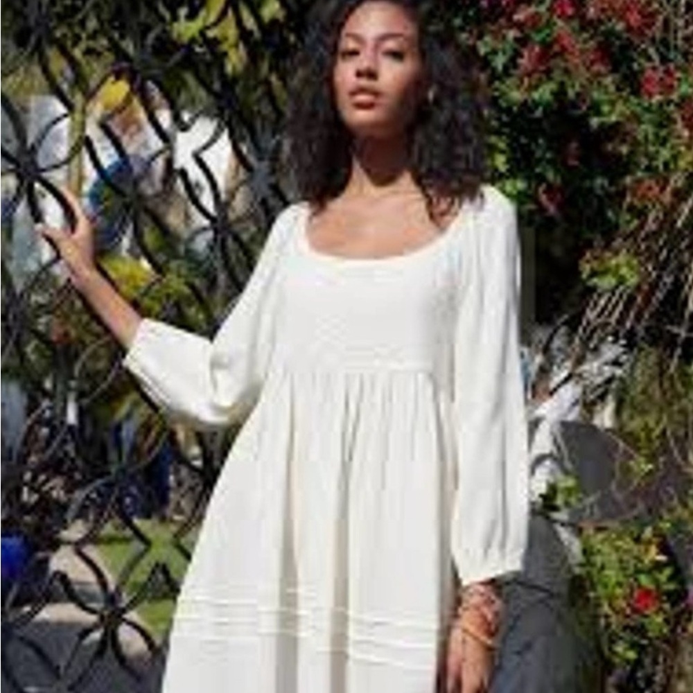 NEW Sanctuary XL White Cotton Peasant Dress Boho Festival Lightweight - Picture 3 of 10